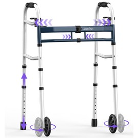 Agrish - Caminadores estrechos para personas mayores, caminadores estrechos de ancho ajustable para espacios pequeños, andador delgado pl...