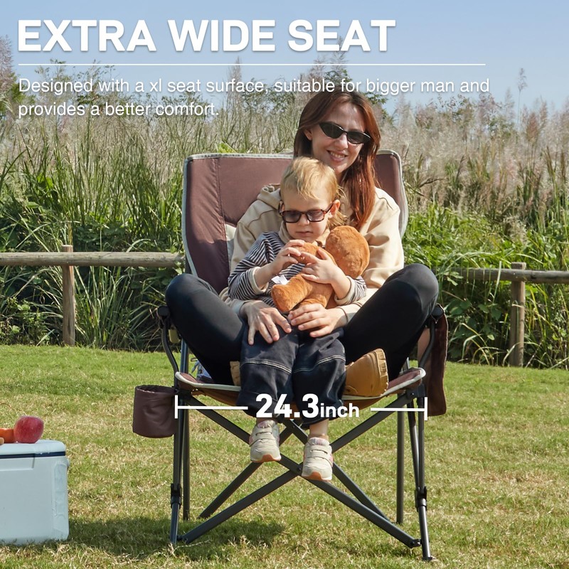 EVER ADVANCED Oversized Folding Camping Chair, for Adults Heavy Duty