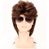 Swiking Mullet Wigs for Men Brown Replacement Wigs 70s 80s