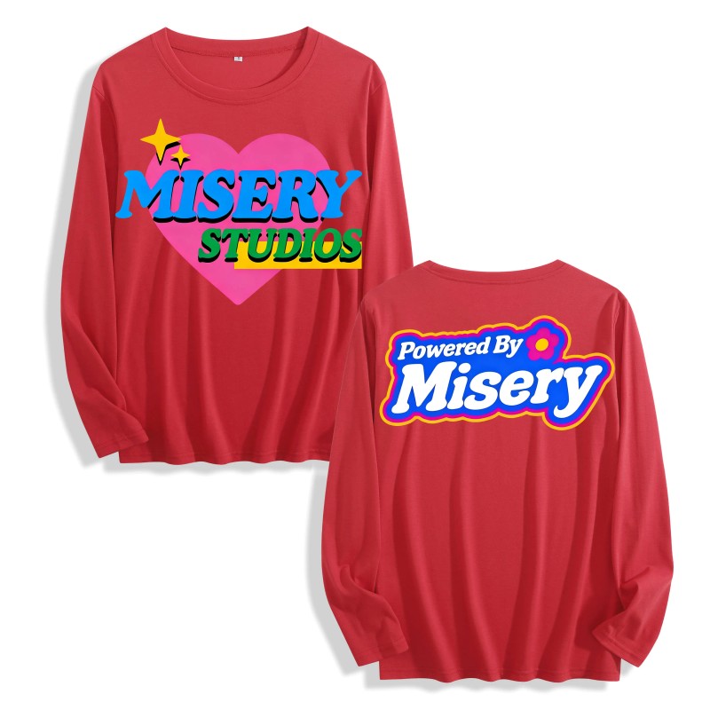 4 Colors Vibrant Heart Misery Studios Print Long Sleeve T
