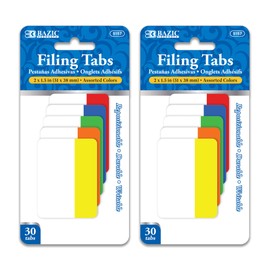 BAZIC Products Neon Page Marker, Sticky Notes for Study Materials and Office Use, Neon Colored PET Flag Index Tabs, Page Markers and File Tabs, 2x1.5, 30 Flags/Pack, 2-Packs