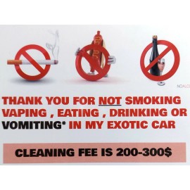 WDC No smoking car sticker for Ube r Lyf t Taxi Shuttle Bus Limo , Good for office