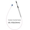 J10/6mm Interchangeable Tunisian Crochet Hooks Set with Cable 24" Aluminum
