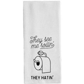 HomeTow Toallas de baño de mano They See Me Rollin Saco de harina, para decoración de oficina, regalos divertidos, decoración de 35 x 75 cm. Color: They See Me Rollin