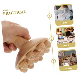 ORFOFE Portable Multi-function Wooden for Body Acupoint and Lymphatic Gua for Neck Back and Legs Manual Roller for Relaxation and Warm-up Exercises