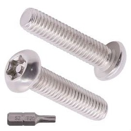 M5-0.8 x 30mm (40 pcs) Button Head Torx Security Machine Screws Bolts, one Bit Included, 304 Stainless Steel 18/8, Tamper Resistant Screws, Full Thread