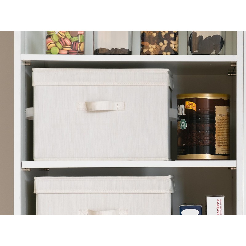 StorageWorks Fabric Storage Bins with Lid, Decorative Storage Boxes for