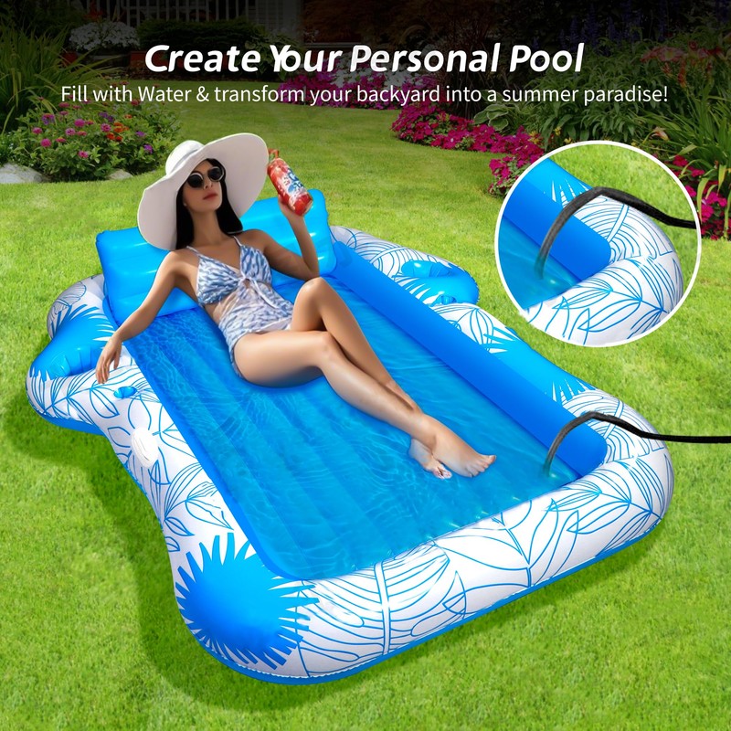 Inflatable Pool Lounger Float for Adults - 70" x 60"