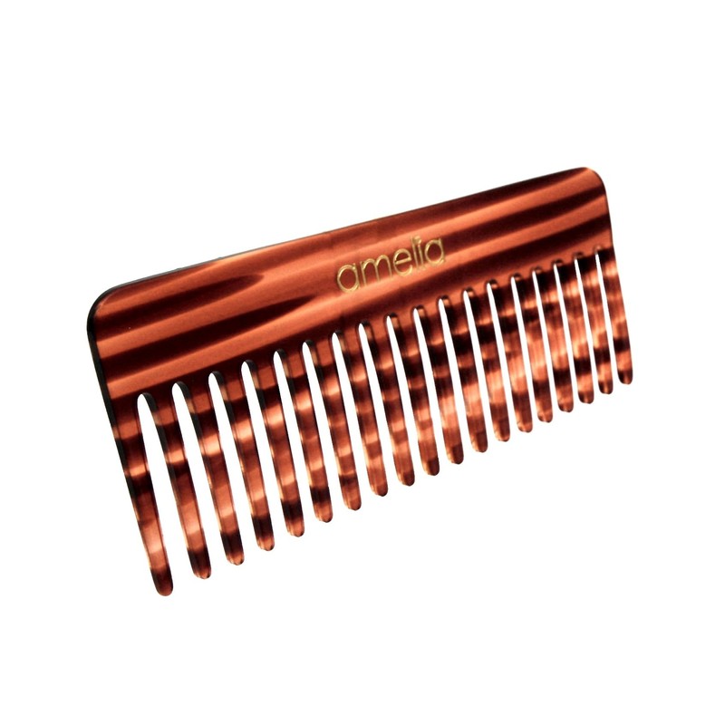 Amelia Beauty Cellulose Acetate 6in Rake Detangling Comb, Handmade, Smooth