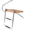 Amarine Made 2 Steps Folding Telescoping Ladder Stainless Steel Out-Board