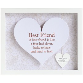 Arora 7600 Said with Sentiment Rectangular Heart Frames Best Friend, Multicolour, One Size