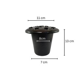 Daisy Dreams Grave Flower Holders with lid pack of 2 Black, Memorial Vases for Graves Strong Plastic Grave Flower Pots Insert in Grave-side, Grave Vase for Grave Decorations