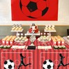 Funmemoir 2 Pack Football Tablecloth Red Football Party Decorations Table