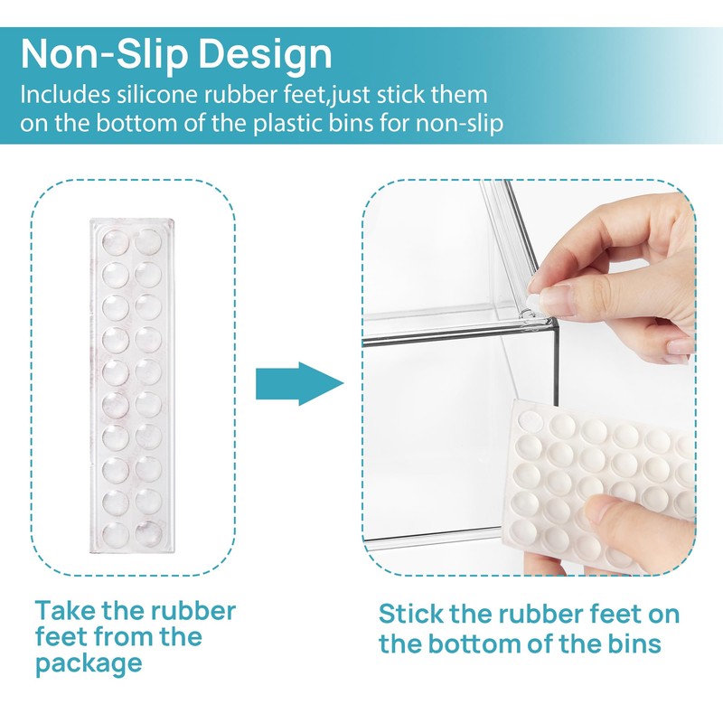 Vtopmart 4 Pack Stackable Storage Drawers, 6.6''Tall Acrylic Bathroom Makeup