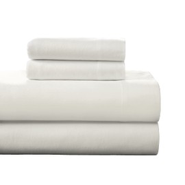 Pointehaven Flannel 170 GSM Sheet Set,Cal King White