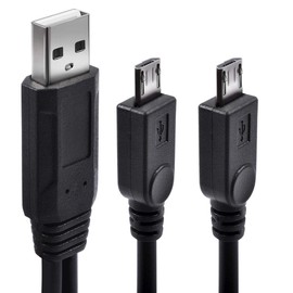 UCEC Dual Micro USB Splitter Charge Cable Power up to Two Micro USB Devices At Once from a Single USB Port (1pack)