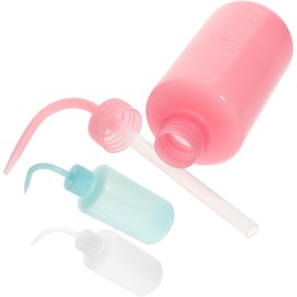 Botella Limpia Pestañas Exprimible 250 Ml, 3 Piezas Colores, Boquilla Curva Antidesbordamiento, Herramienta Útil para Limpieza de Extensiones y Cuidado Profesional