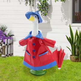 23 Inch Porch Goose Outfit Raincoat,Summer Lawn Goose Statue Raincoat Costume, Lawn Outdoor Garden Yard Patio Statue Summer Decor