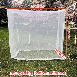Camp Mosquito Net with Storage Bag, 200 * 200 * 180cm Ultra Large Mosquito Net Camping Tent for Camping, Finest Holes Mesh 20, Square Netting Curtain for Bunk Bed, Camping, Bedding, Patio