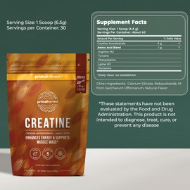 Primal Harvest Creatine Powder Supplement for Men and Women's Fitness, Workouts, and Muscle Growth, to Help Promote Recovery, Strength, Energy, and Endurance 