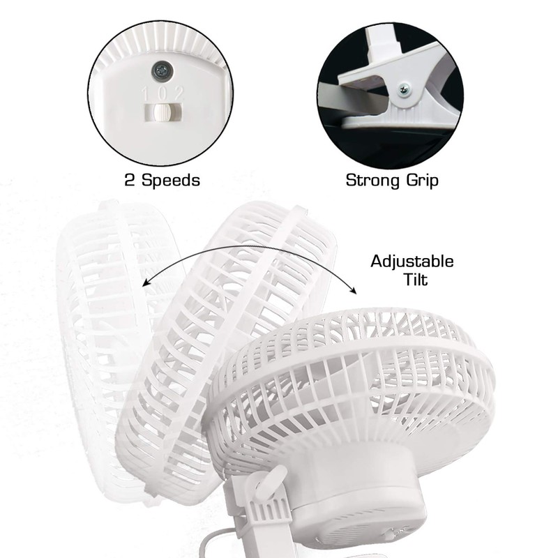 Hurricane Classic 6 Inch Clip Fan, 2 Speed Portable Desk