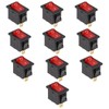 Smgda 10pcs Rocker Switch, 3 Pin 2 Pole 6A/250V 10A/125V