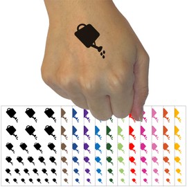 Watering Can Gardening Plants Solid Temporary Tattoo Water Resistant Fake Body Art Set Collection - Light Pink (One Sheet)
