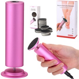 AFFLAT Electric Foot Callus Remover, Adjustable Speed ​​(0-600Rpm), Adjustable Speed Foot Scrubber with 60 Pcs Sandpaper Discs, Electric Callus Remover for Feet,Pedicure Tool for Men and Women,Pink