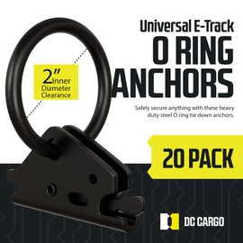 DC Cargo Heavy-Duty Steel E Track O Ring (Pack of 20) E Track Accessories E Track Rings Anchors for E Track Rail Tie-Down System to Secure Cargo in Enclosed/Flatbed Trailers, Trucks