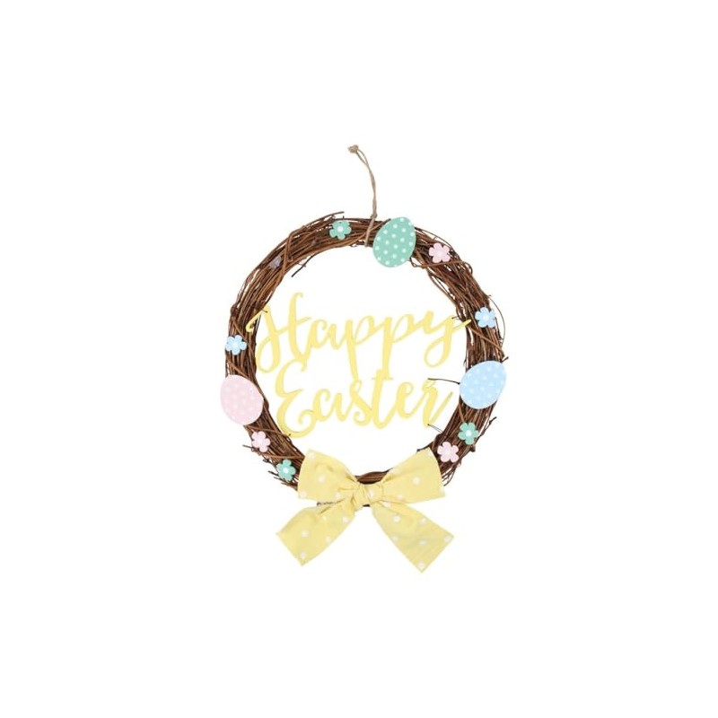 something different 30 cm Happy Easter Willow Wreath Decorative Crowns,