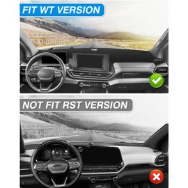 Cartist Dash Cover Compatible with Chevy Silverado EV WT 2024 2025 (Not for RST Version) Dashboard Cover Mat Silverado EV Accessories Non-Slip Carpet Sunshield Glare UV Rays Protector (Black Velvet)