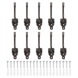 sourcing map 10Set Universal Sun Shade Replacement Parts, Bungee Tie Downs with Bungee Receivers Brackets for Exterior Roller Shade, Outdoor Indoor Roller Up Blinds, Coffee