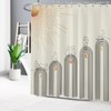 SCECALA Modern Funny Cat Shower Curtain, Mid Century Style, 72x72