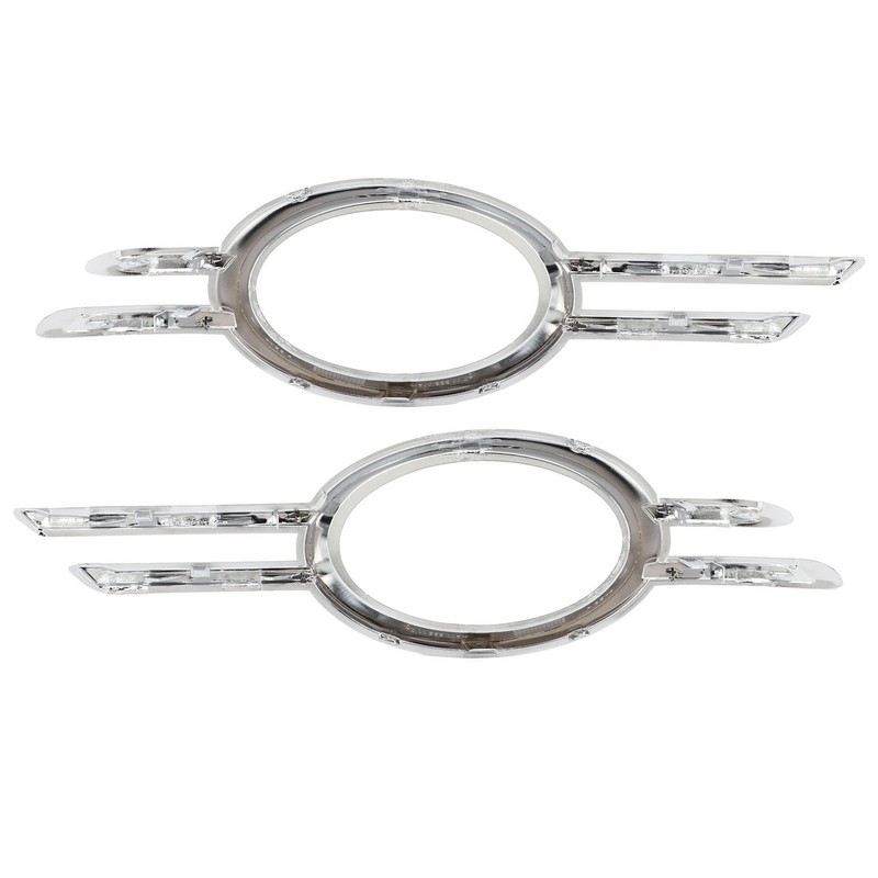 2PCS Fog Lamp Bumper Grille Cover Gloss Chrome 2118851174 Replacement