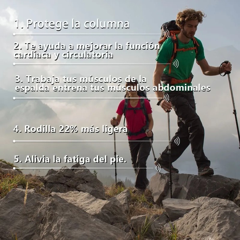 Bastones De Senderismo Bastón Plegables Trekking 2 Piezas