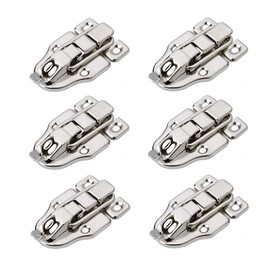 bnafes 6Pack Retro Silver Style Box Toggle Latch Antique Metal Duckbilled Hasp Latch Catch with Padlock Hole for Jewelry Box Cabinet Small Wooden Case Ordinary Box Crafts