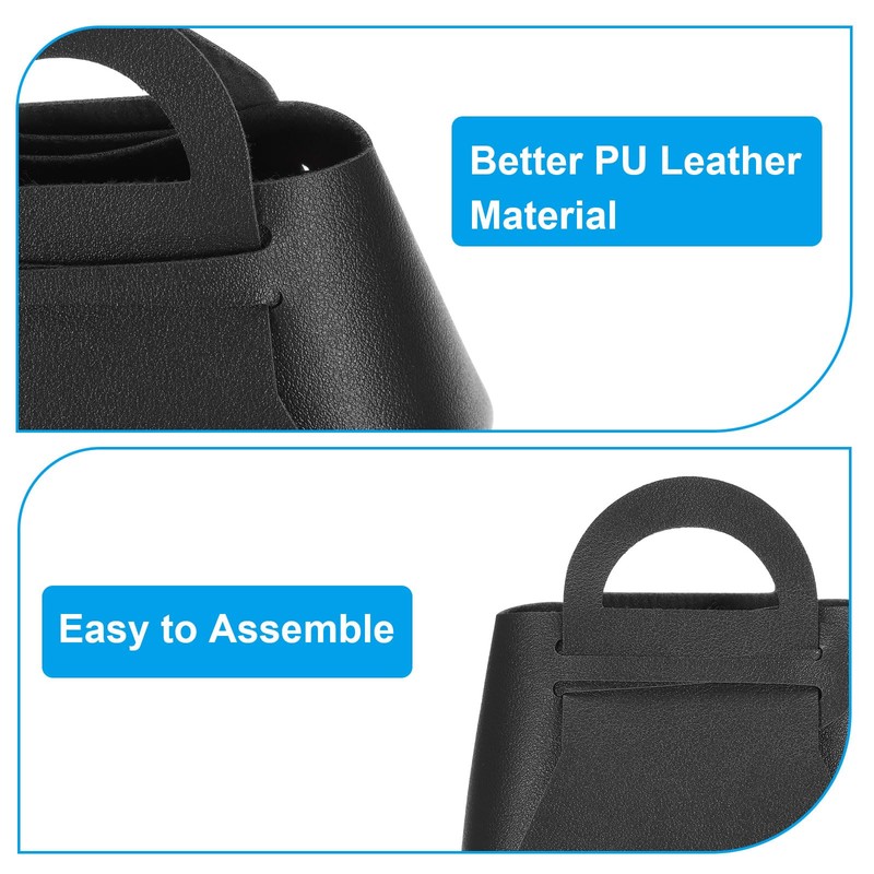 uxcell 10Pcs PU Leather Black Gift Boxes with Handles, 6