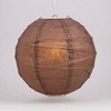 PaperLanternStore.com 20 Inch Brown Round Paper Lantern, Crisscross Ribbing, Hanging