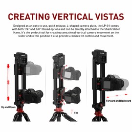 IFOOTAGE L Shape Quick Release Plate L-Shaped Quick Release Plate Accessory for Camera Sliding Rail Horizontal and Vertical Recording Modes Multi-Angle Tilt