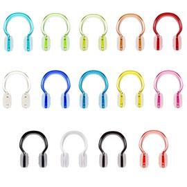 Hurdilen Swimming Nose Clip, Swim Nose Clip with Waterproof Silica Gel for Kids (Age 7+) and Adults,14 Packs,Multi-Color (Transparent Type)