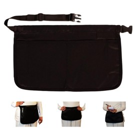 Staffshare365.net Apron Restaurant Bar Waiter Waitress Server Easy Adjustable Belt 4 Pockets Black (Black, Quick Apron - Compact)