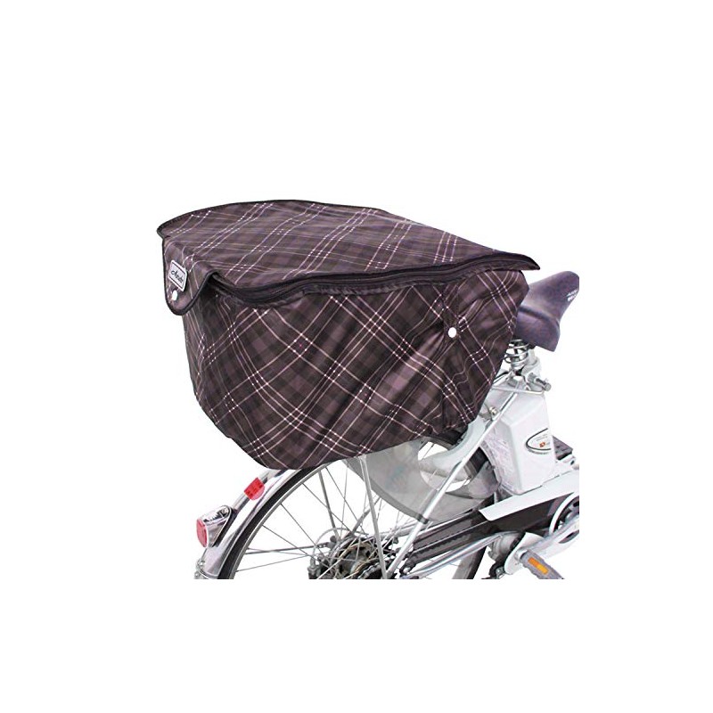 MARUTO D-2RCH2850 2-Tier Zipper Back Basket Cover, Thick, Check/Brown