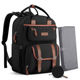 Maelstrom Diaper Bag Backpack,Baby Bag,23L-30L Expandable Diaper Backpack for Mom Dad,Travel Essentials Baby Bag with Changing Pad&Stroller Clips & Pacifier Bag,Black