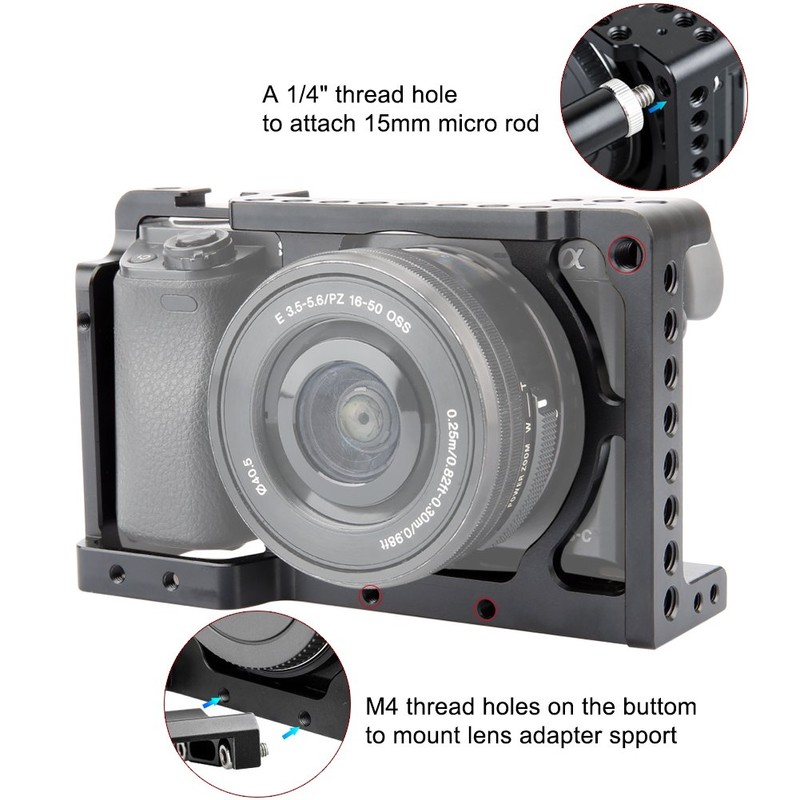 NICEYRIG Camera Cage for Sony A6400 A6000 A6100 A6300 ILCE-6000