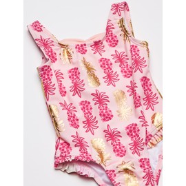 KIKO & MAX Traje de baño de una Pieza para niña, Rosado Pineapple, 12 Meses
