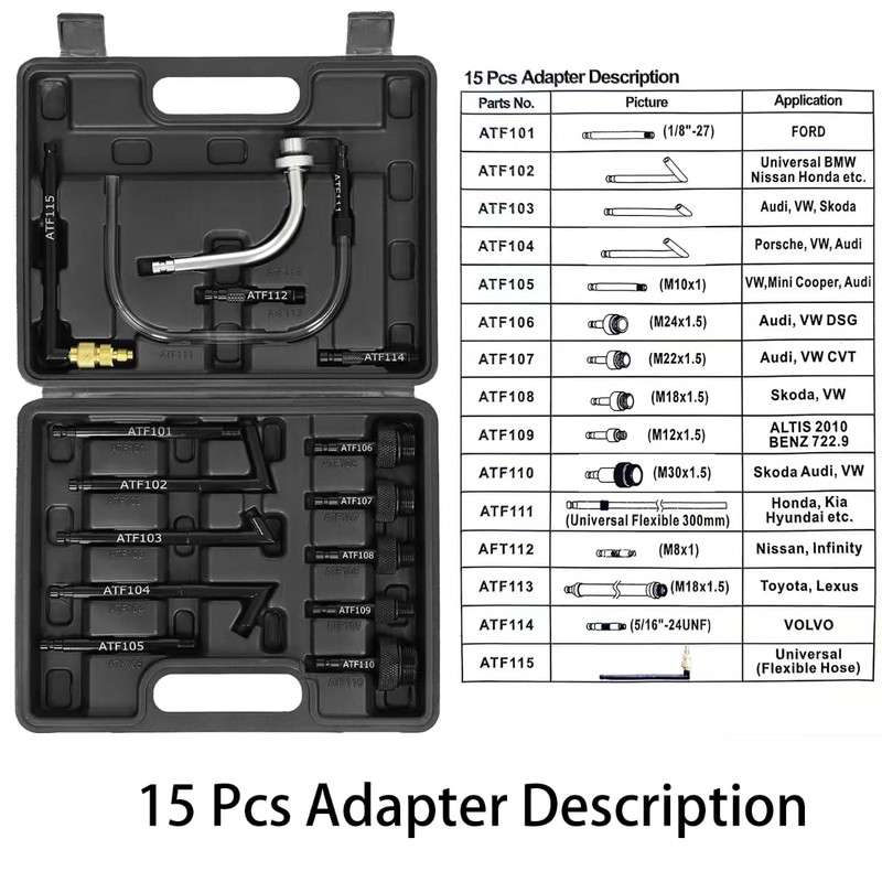 Wzyblixo 7.5L Transmission Fluid Pump Kit with 15 ATF Adapters,