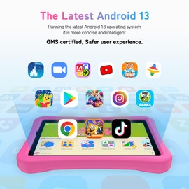 UMIDIGI Kids Tablet,8(4+4) GB+64GB Tablet for Kids,10.1 inch Full View Display, Parental Control Android Tablets,6000mAh Toddler Tablet (Candy Pink)