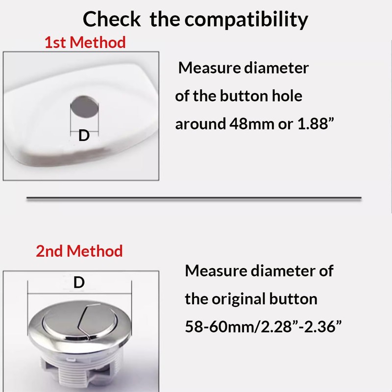 WinZo Toilet Universal Round Push Button for Tank Hole with