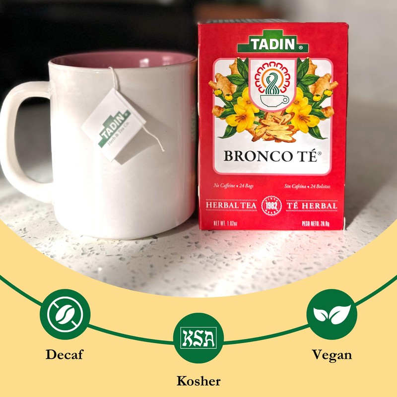 Tadin Bronco Herbal Tea, Caffeine Free, Decaf, 24 Tea Bags