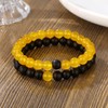 XIAOLI OUGWA Black Matte Agate Yellow Weathering Scrub Agate 8mm